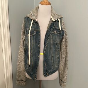 Jean jacket with cloth arms!